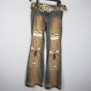 Vintage Sweet November Size 6 Low Rise Flare Jeans Dirty Wash Denim Indie Sleaze